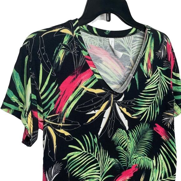 Ideology black palm Printed T-Shirt, XS - Picture 3 of 9